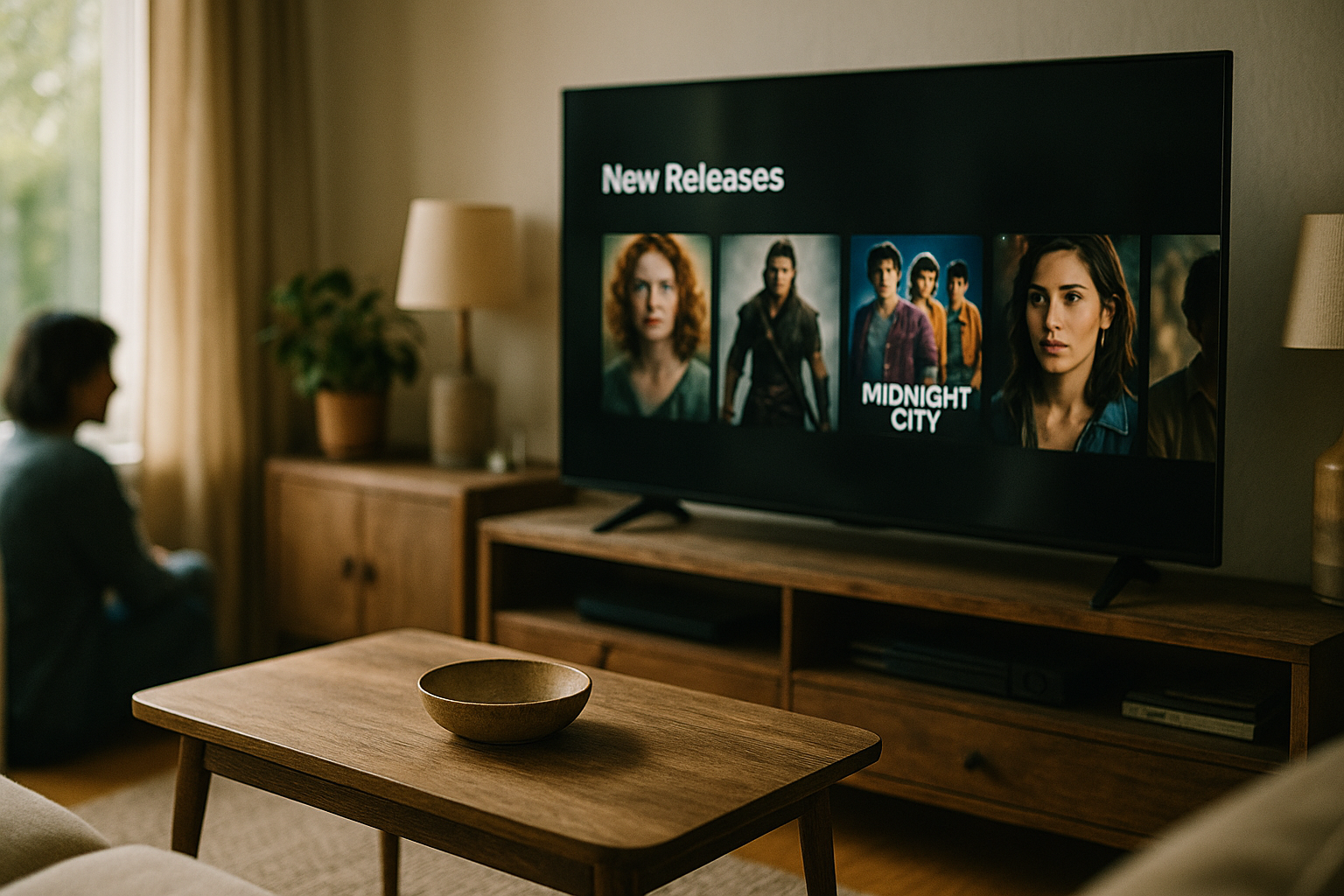 estreias Netflix junho — Interface da Netflix em uma TV exibindo as estreias da Netflix em junho, com filmes, séries e docume