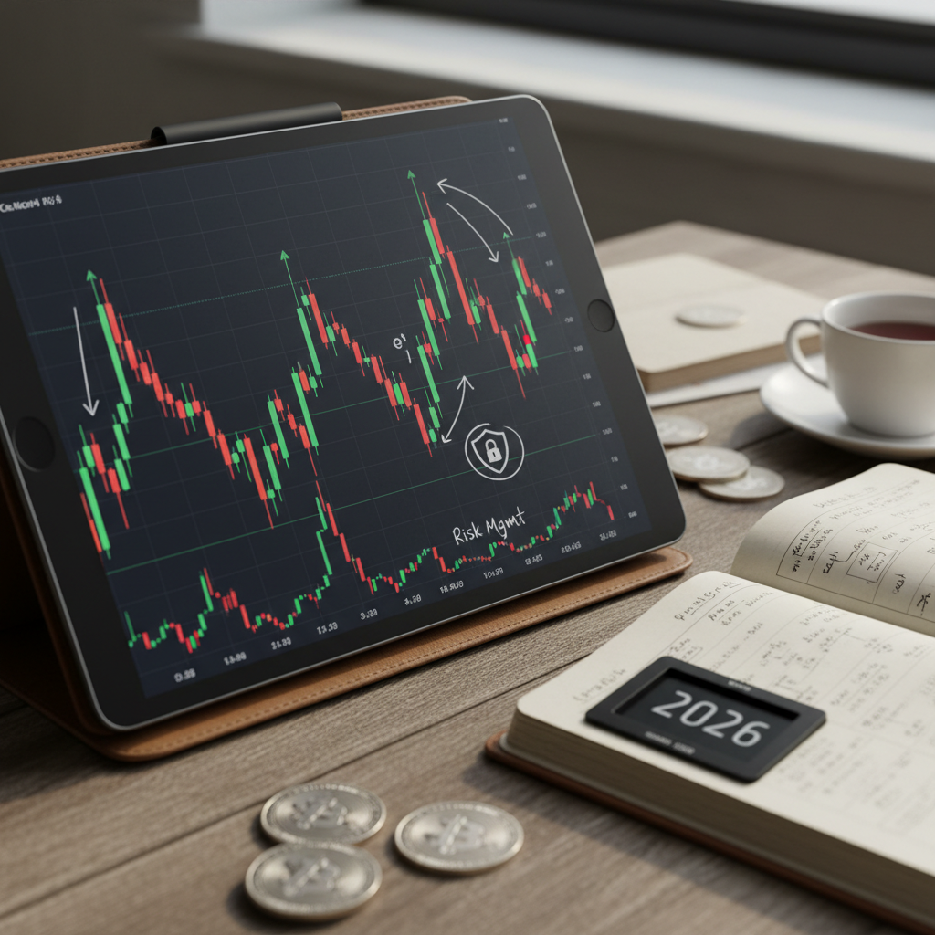 Gráfico financeiro de criptomoedas com tendências diversas, ilustrando a necessidade de estratégias para criptomoedas em mercados voláteis.
