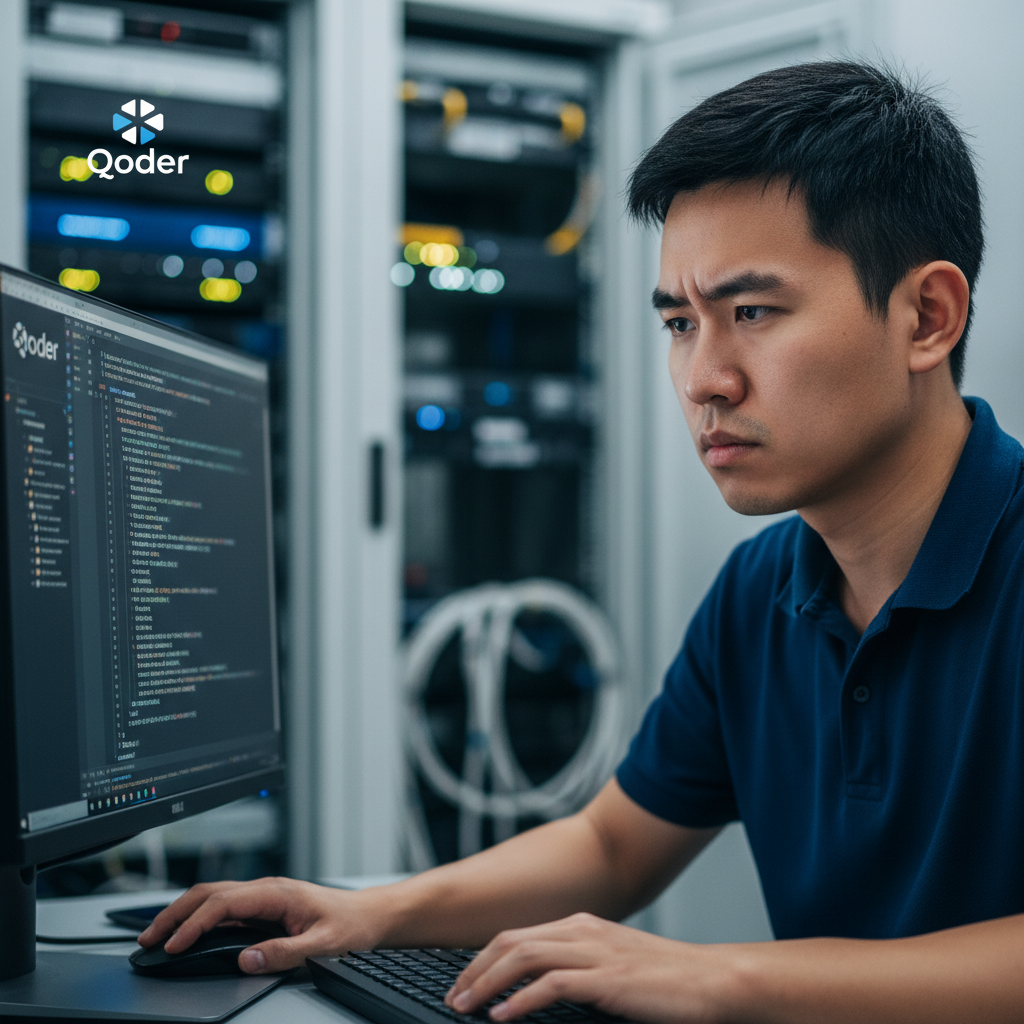 Alibaba proíbe Claude Code — Funcionário da Alibaba utilizando Qoder após a empresa proibir Claude Code, ilustrando a busca p