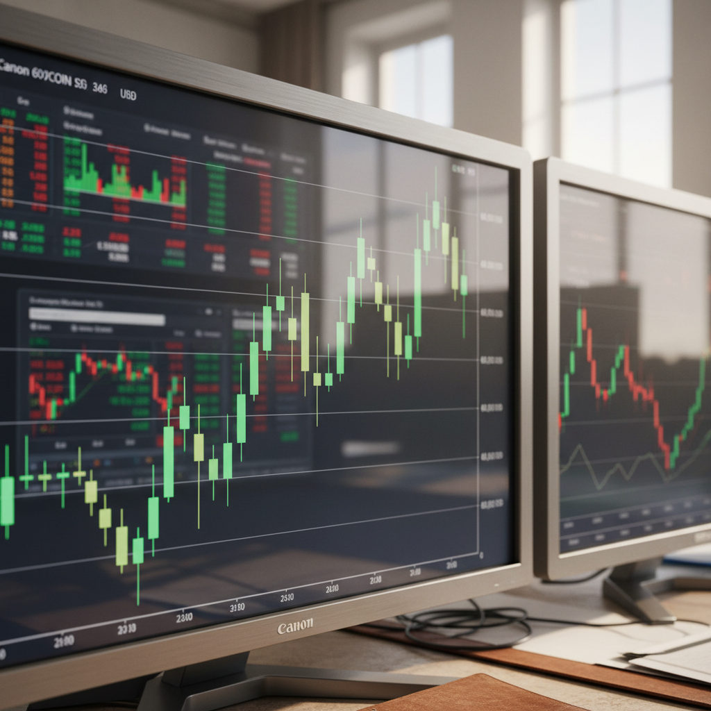 Gráfico do Bitcoin US$ 60 mil, recuperando o patamar e simbolizando a busca por estabilidade no mercado cripto em 2026.
