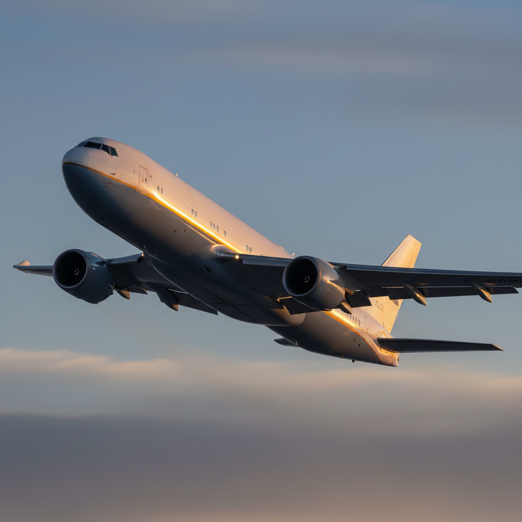 Uma aeronave Boeing Air Force One (VC-25B) em voo, representando os desafios e a recuperação da Boeing no cenário aeroespacial global de 2026.