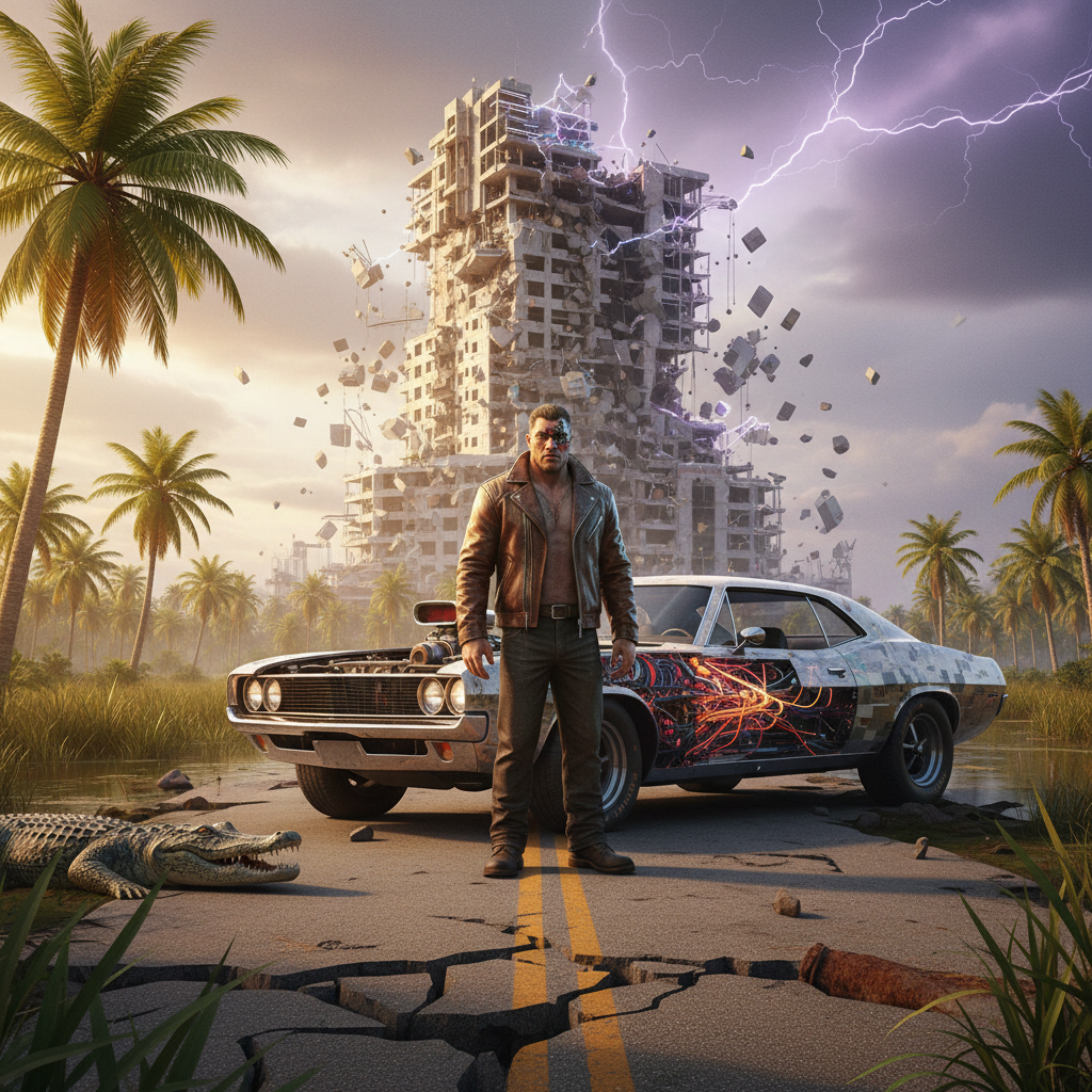 Capa hipotética de GTA 6, simbolizando os erros GTA 6 que a Rockstar deve evitar para um lançamento impecável e a preservação do legado da franquia.