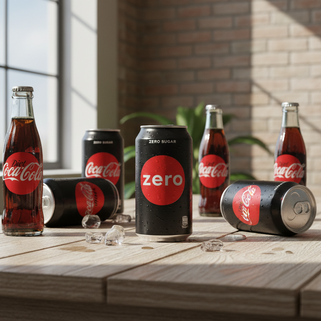 nova identidade visual Coca-Cola — Embalagens da Coca-Cola com a nova identidade visual destacando elementos icônicos e a ver