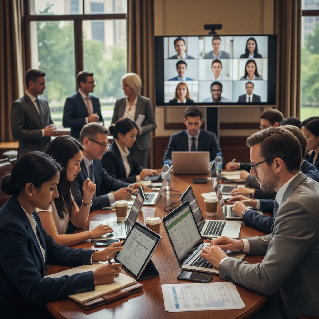 Profissionais e investidores atentos em um evento online sobre o Macro Day BTG Pactual 2026, com líderes da economia global e brasileira.