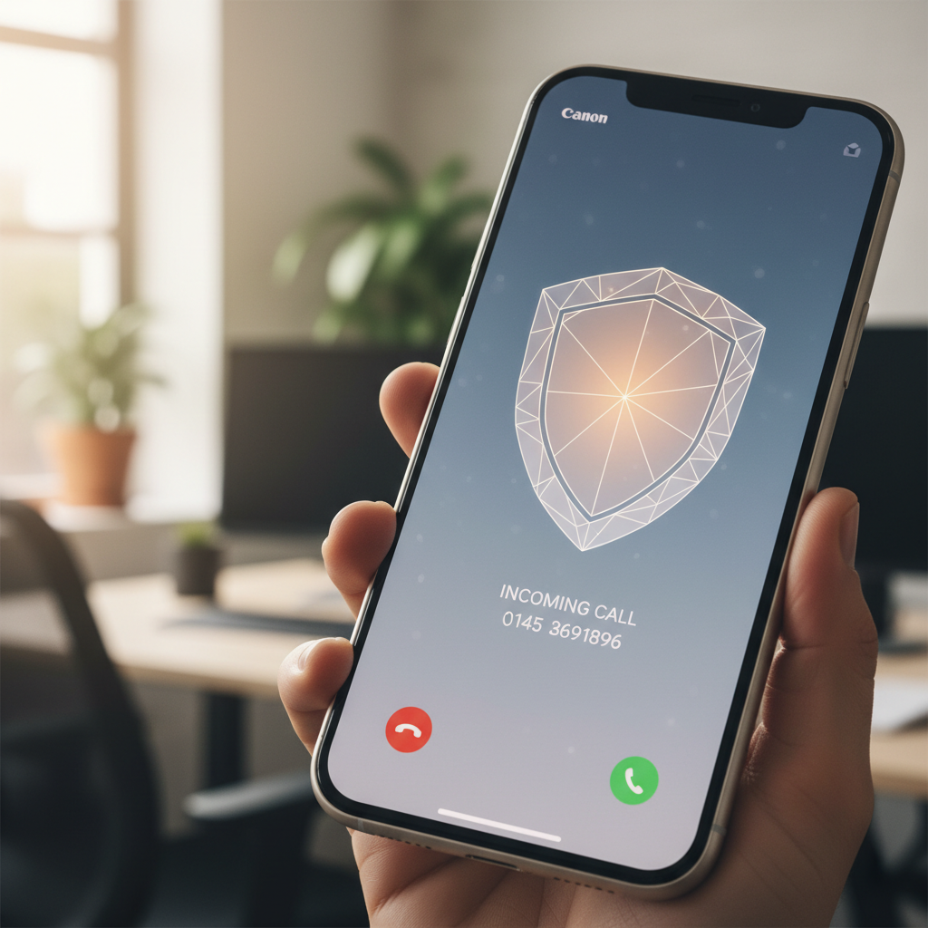 Representação de um smartphone com um escudo digital, simbolizando a proteção do Claro Anti Spam contra chamadas de telemarketing indesejadas.